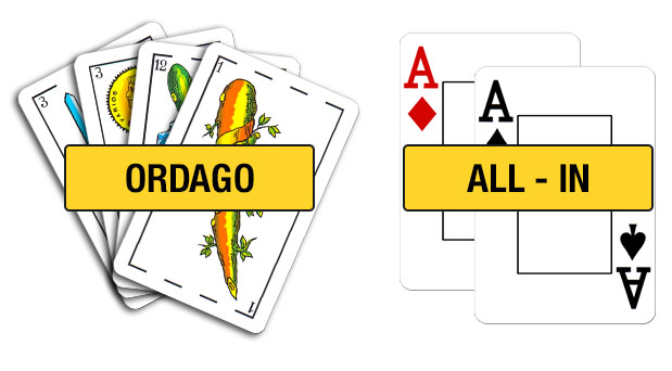 Apuestas máximas de los dos juegos: ordago y all-in