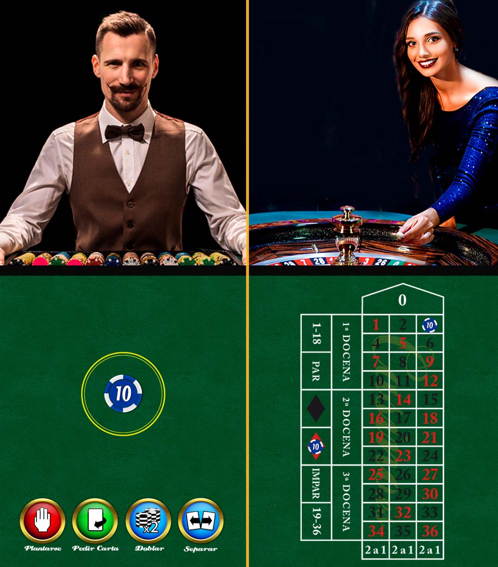 Interfaz de los juegos de casino en vivo