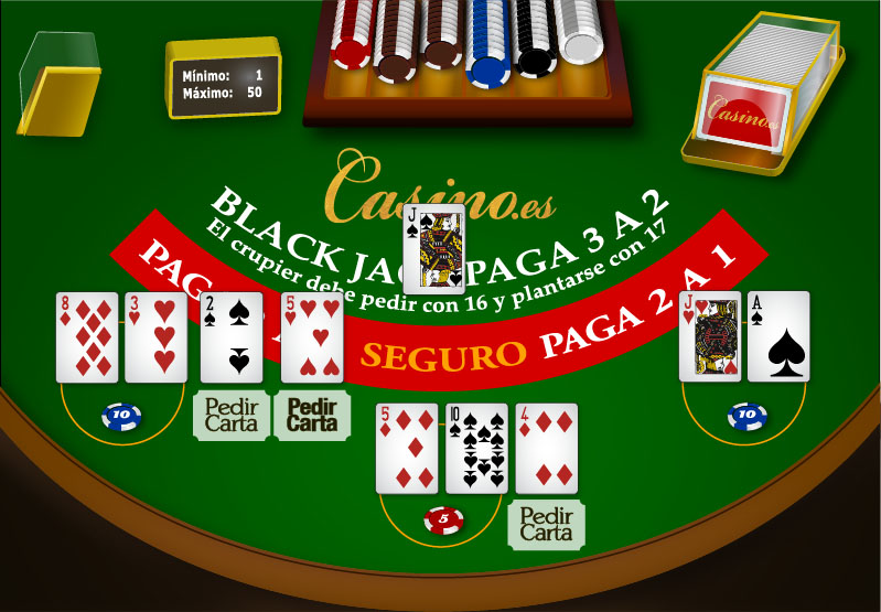 Dos jugadores piden carta en una partida de blackjack