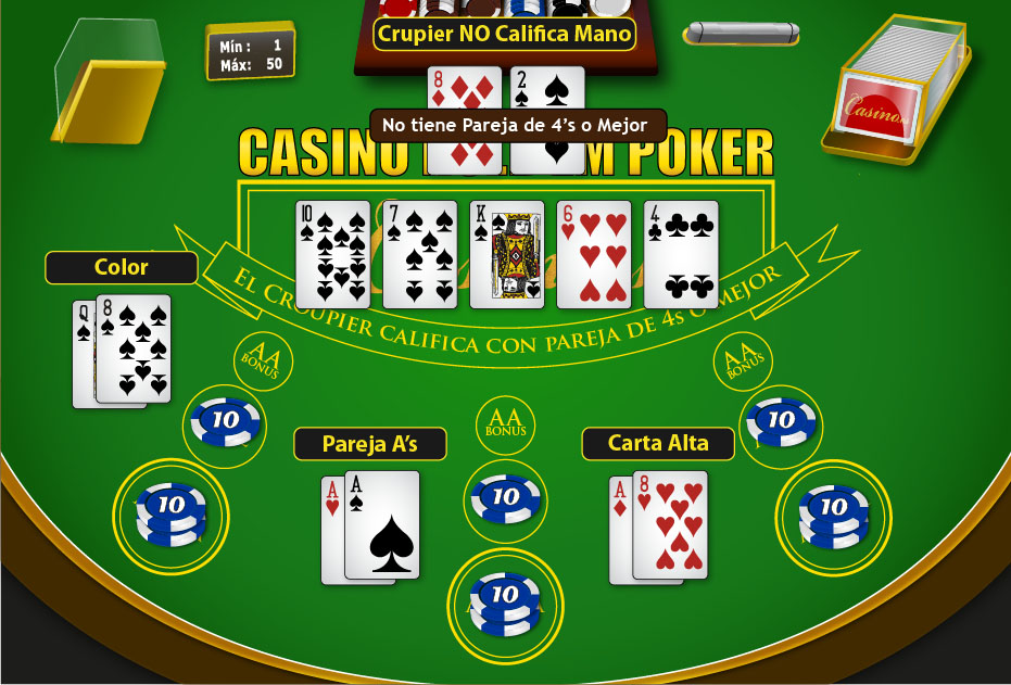 El crupier no califica en Casino Hold'em