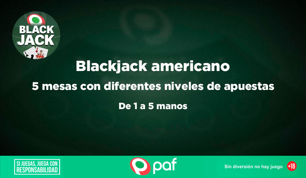 Juego de blackjack de Paf Studio