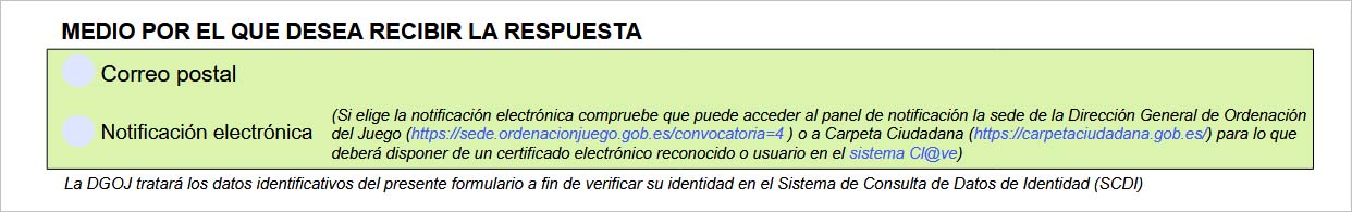 Bloque medio de respuesta del formulario para la inscripción al servicio Phishing Alert de forma presencial