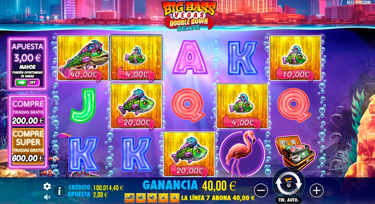 Combinación ganadora de peces en el juego principal de Big Bass Vegas